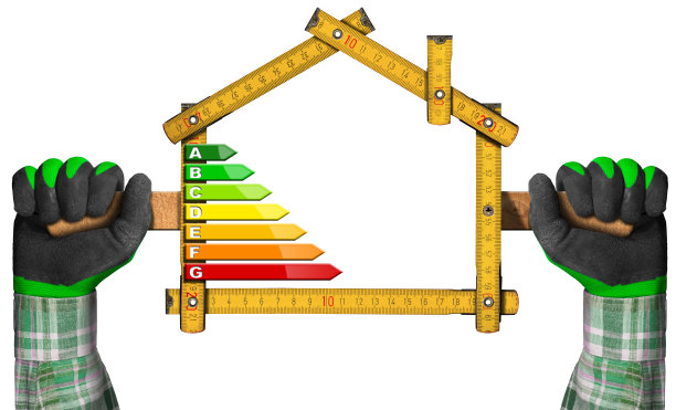 能源效率-房屋形状的标尺图片下载