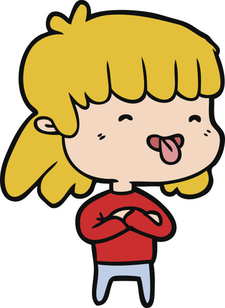 卡通女孩伸出舌头图片下载