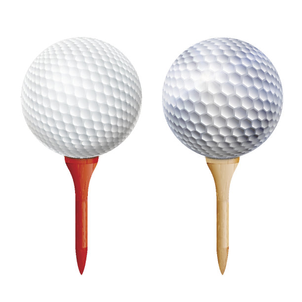 现实的高尔夫球在Tee。向量孤立的插图图片下载