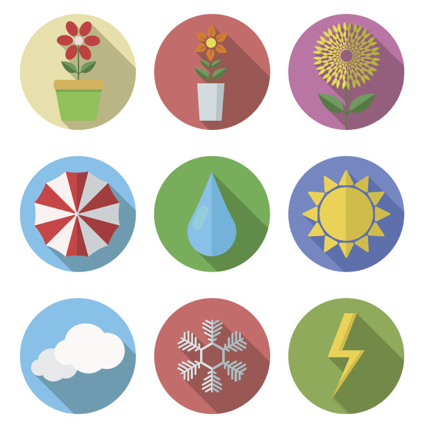 矢量平面图标设置在白色背景。Eps10图片下载