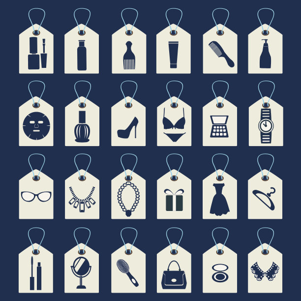 向量集美容和时尚和女性配件图片下载