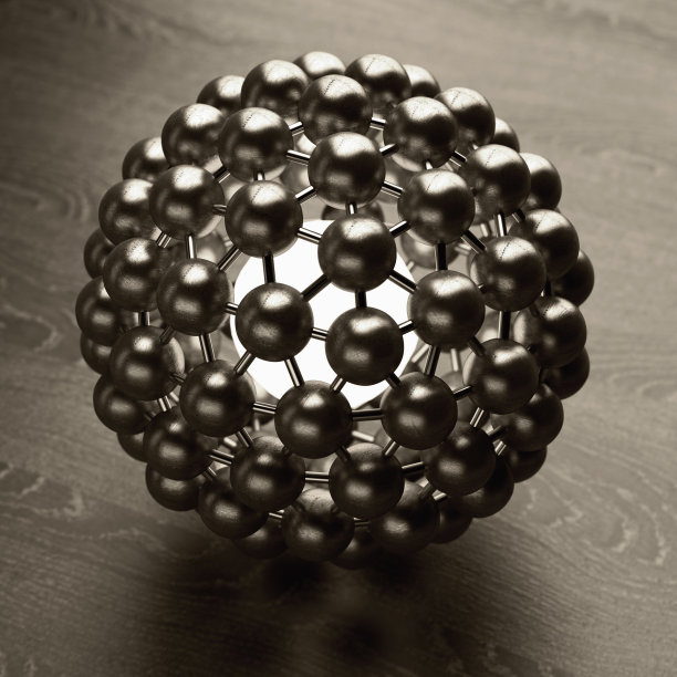 3D渲染银光泽分子结构高分辨率图片下载