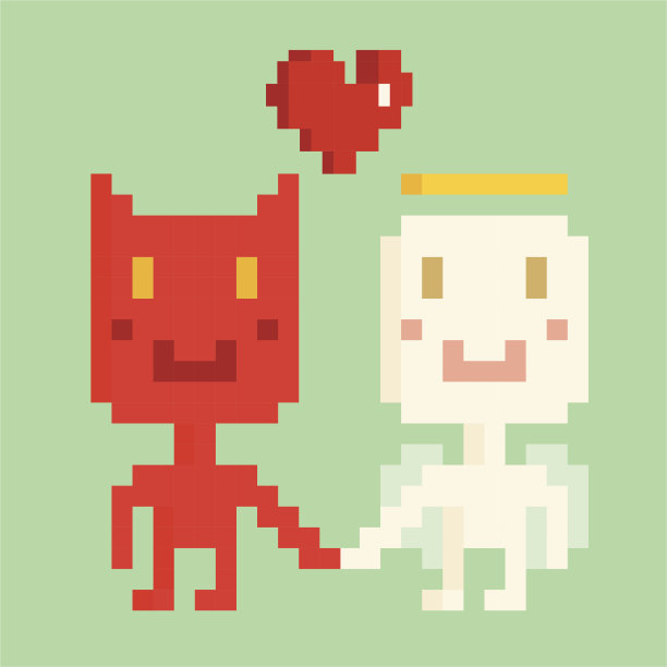 恋爱中的魔鬼和天使图片下载