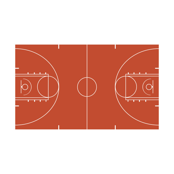 篮球场图标孤立在白色的背景图片下载