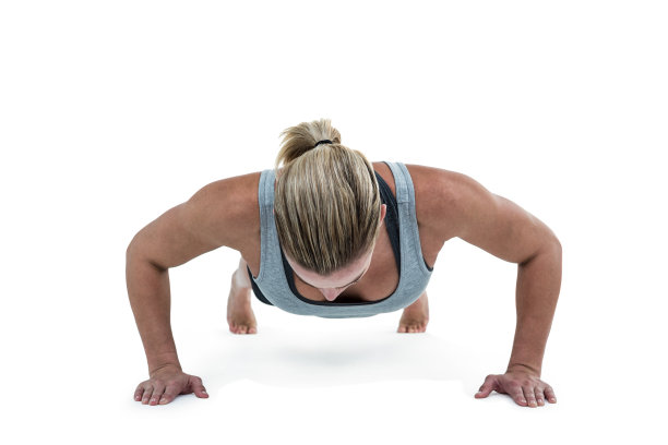 肌肉发达的女人做俯卧撑图片下载