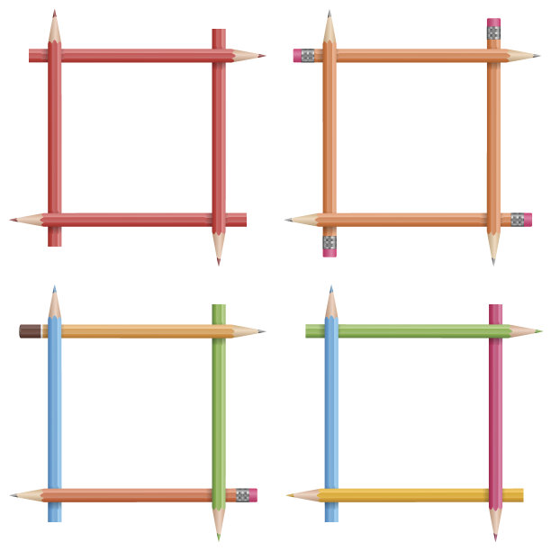 彩色铅笔框架图片下载