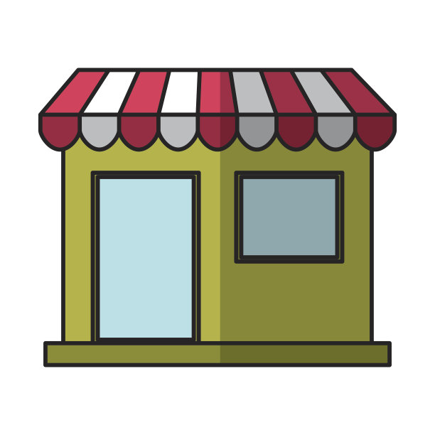 商店建筑前孤立图标图片下载