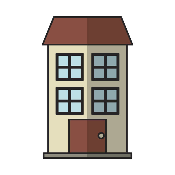 建筑外部前孤立图标图片下载