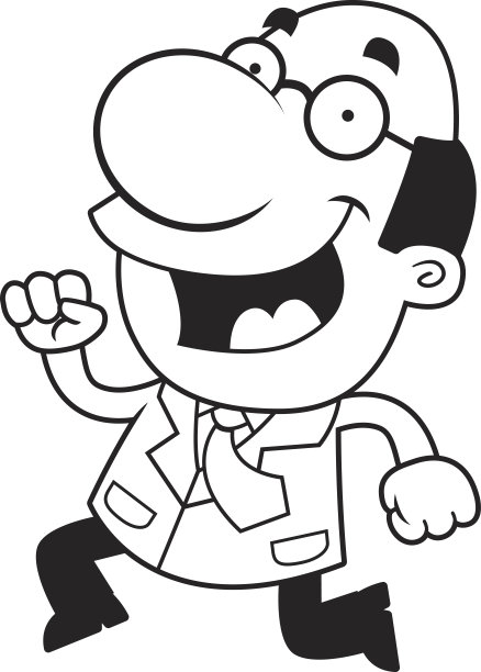 卡通科学家运行图片下载
