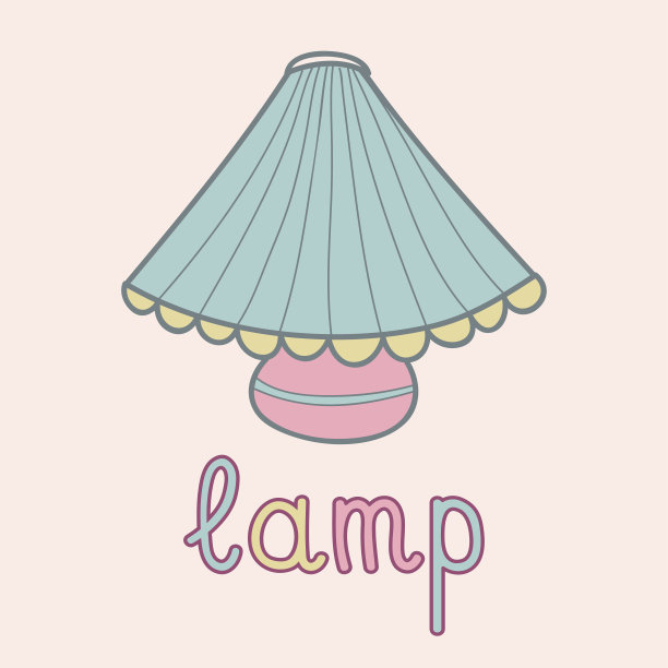 可爱的灯矢量插图。涂鸦灯。幼稚的背景颜色。图片下载