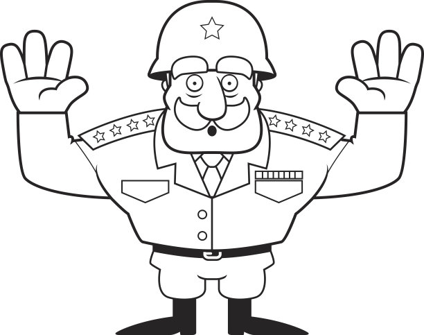 卡通将军投降图片下载