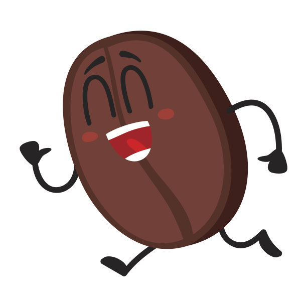 有趣又疯狂的咖啡豆角色在奔跑，在某处乱窜图片下载