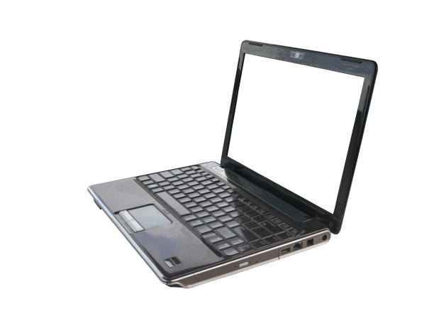 笔记本电脑孤立的白色背景图片下载