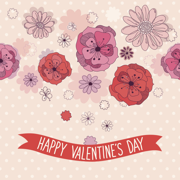 情人节贺卡和鲜花图片下载