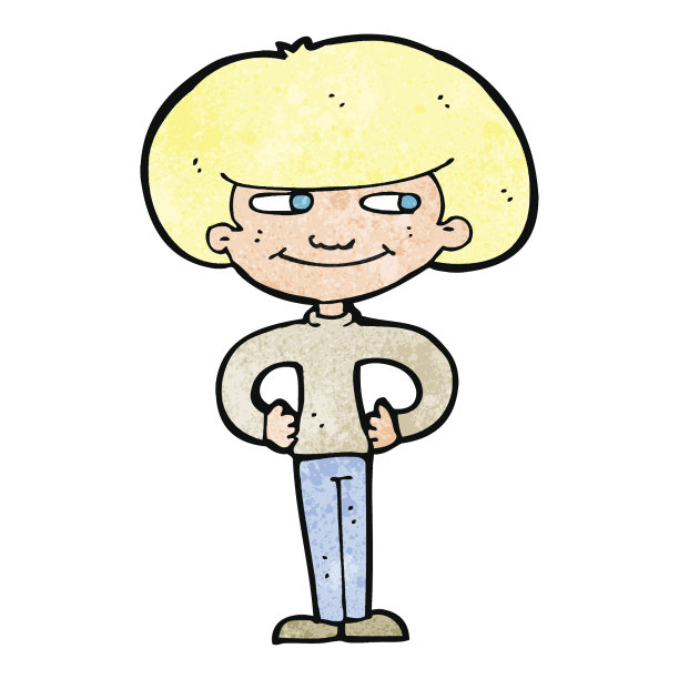 手放在屁股上的卡通男孩图片下载