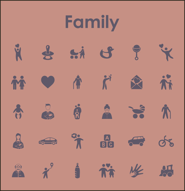 家庭简易图标集图片下载