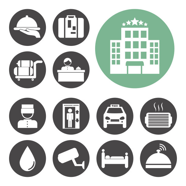 酒店设计，矢量插图。图片下载