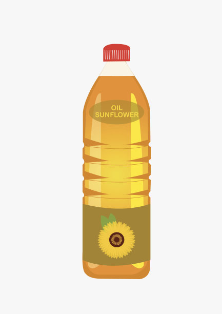 瓶中的向日葵油。矢量图图片下载
