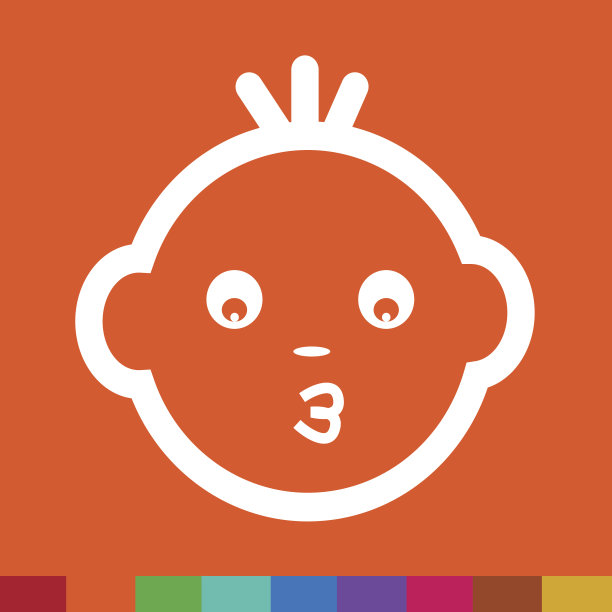 可爱的婴儿脸情感图标插图符号设计图片下载