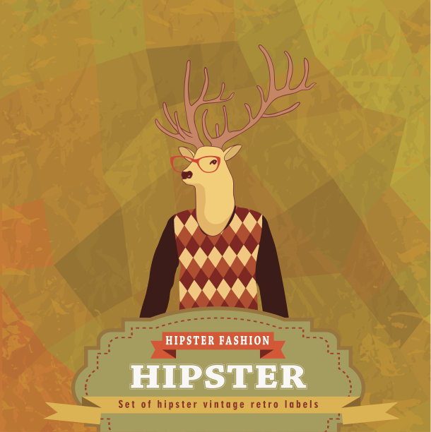 鹿头的潮人风格图片下载