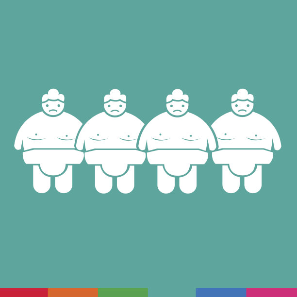 相扑摔跤人物图标插图设计图片下载