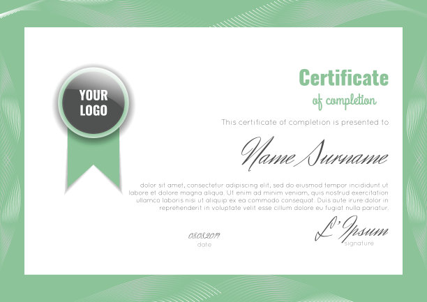 与抽象背景相关的成就证书(完成，欣赏，毕业，文凭或奖励)图片下载