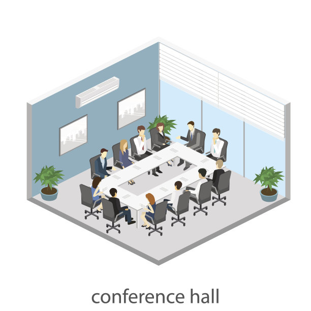 商务会议在办公室里围着桌子举行商务演示会议。图片下载