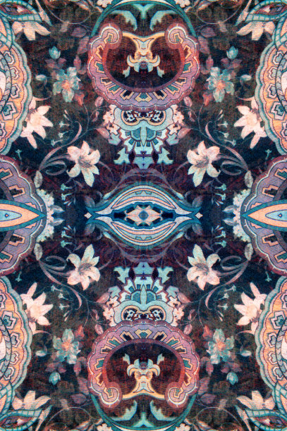 鲜艳的花叶图案图片下载