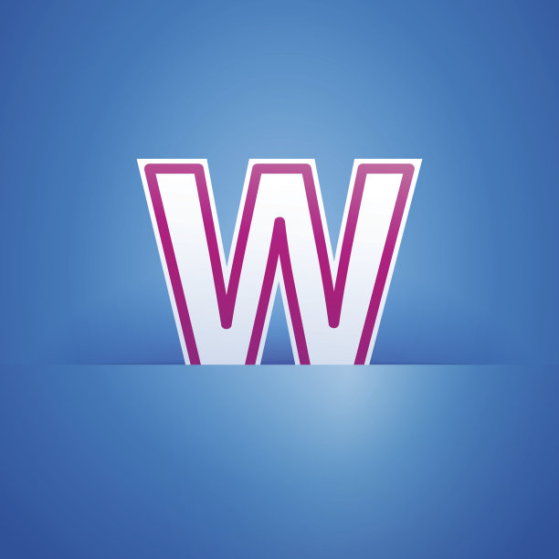 带有字母W的向量符号口袋图片下载