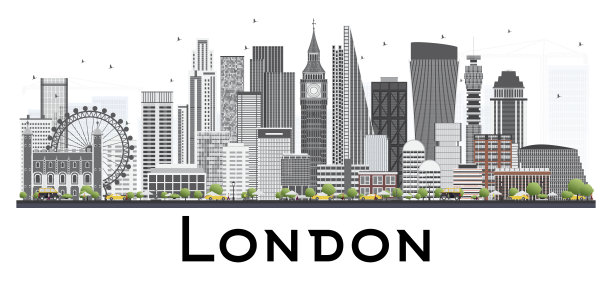 伦敦的灰色建筑。图片下载