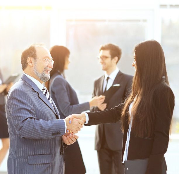 .两个商业伙伴的会议在简报图片下载