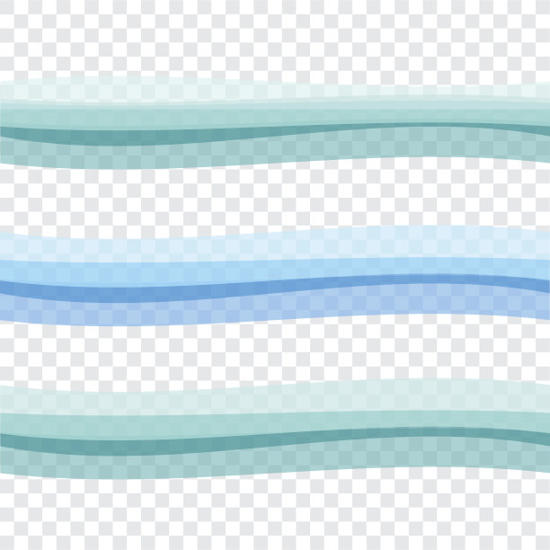 在透明背景上抽象平滑的彩色波图片下载