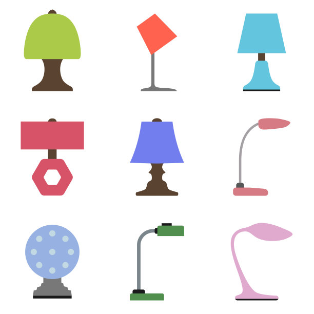 灯。一套台灯。家庭照明。图片下载