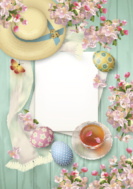 复活节顶视图背景图片下载