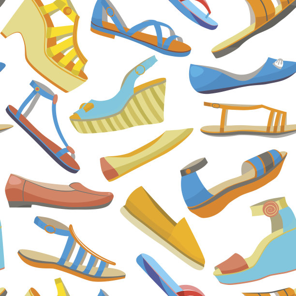向量背景与夏季女性鞋图片下载