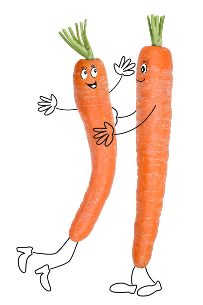 跳舞胡萝卜，健康食品图片下载