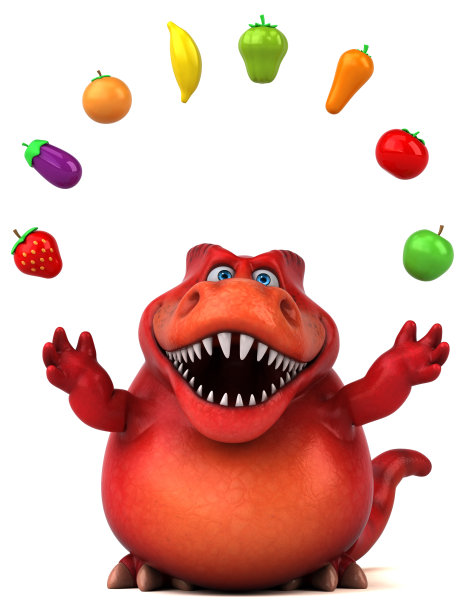 有趣的恐龙- 3D插图图片下载