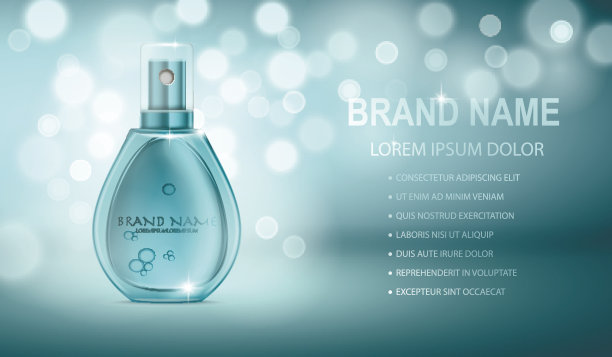 绿松石逼真的香水瓶图片下载