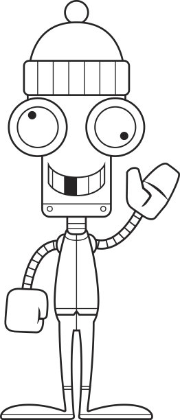 卡通冬季机器人图片下载