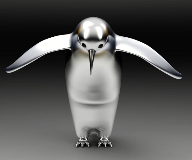 帝企鹅孤立在白色背景上图片下载