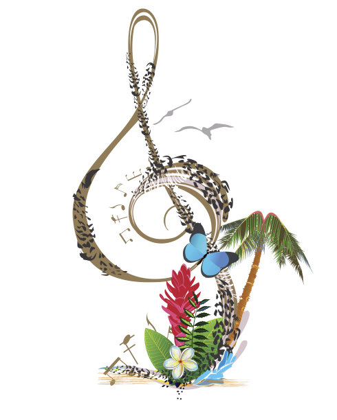 抽象的高音谱号为放松音乐。图片下载