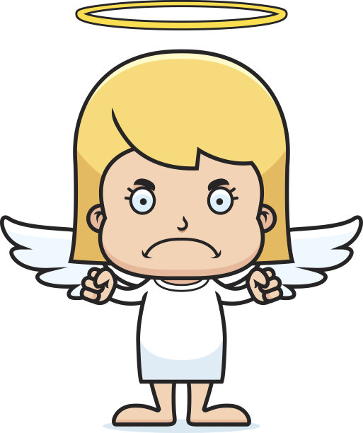 卡通愤怒的天使女孩图片下载