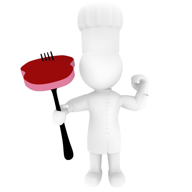 牛排上叉图片下载