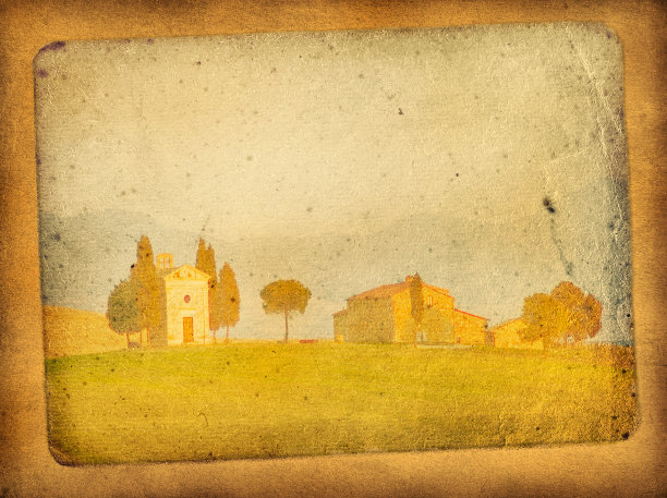 经典的托斯卡纳风景明信片图片下载