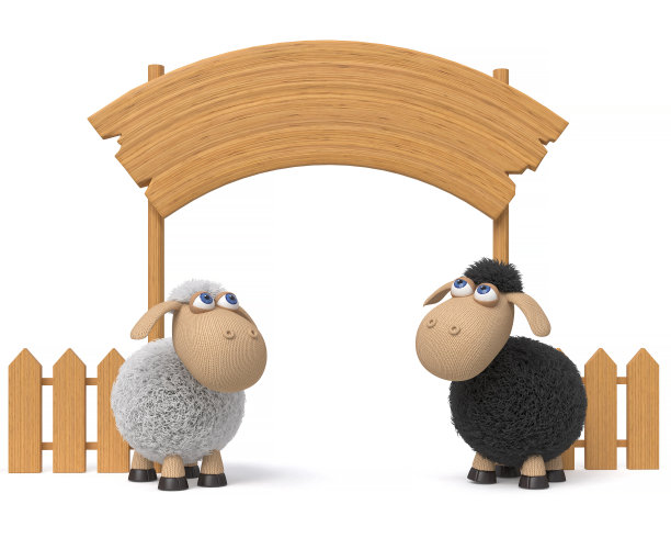 3d插图羔羊与广告牌图片下载