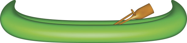 有木桨的绿色设计的独木舟图片下载