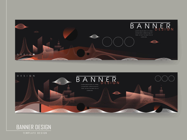 未来主义的旗帜与抽象的城市风景图片下载