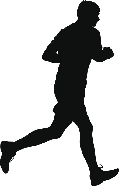 跑步者在短跑，男人。矢量插图。图片下载