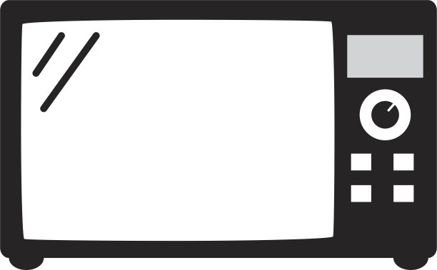 微波图标孤立在白色背景。微波信号。图片下载