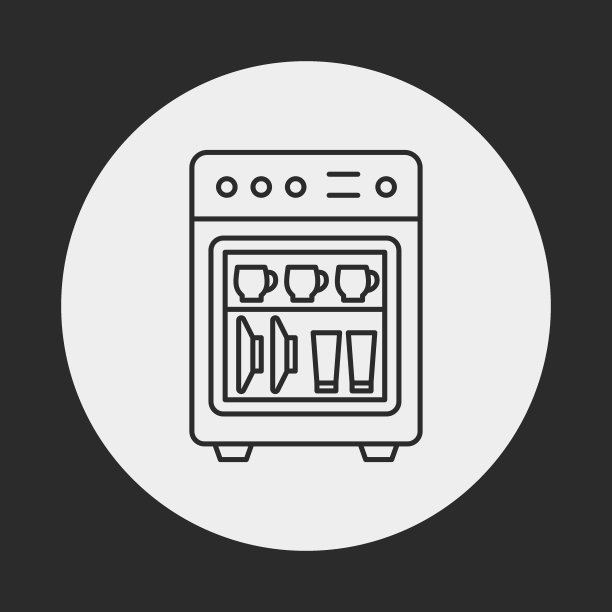 洗碗机线条图标图片下载